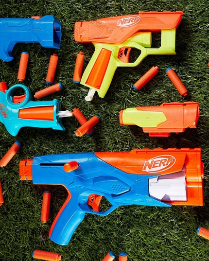 Hasbro Nerf N Series - Three Gear Up Pack 3 blasterių rinkinys su 18 strėlių F8633 vaikams nuo 8 m.