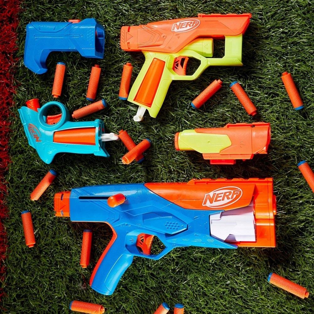 Hasbro Nerf N Series - Three Gear Up Pack 3 blasterių rinkinys su 18 strėlių F8633 vaikams nuo 8 m.