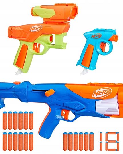 Hasbro Nerf N Series - Three Gear Up Pack 3 blasterių rinkinys su 18 strėlių F8633 vaikams nuo 8 m.