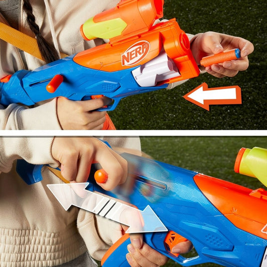 Hasbro Nerf N Series - Three Gear Up Pack 3 blasterių rinkinys su 18 strėlių F8633 vaikams nuo 8 m.