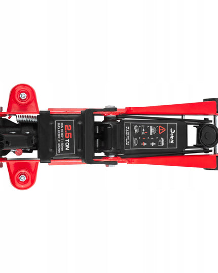 Žemo profilio hidraulinis keltuvas „Žaba“ Delphi Tools 2,5T su guminiais antgaliais, lagaminu ir ratukais manevringam naudojimui
