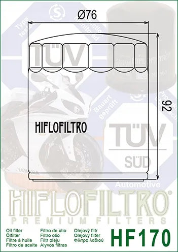 Hiflofiltro HF170 alyvos filtras Harley-Davidson