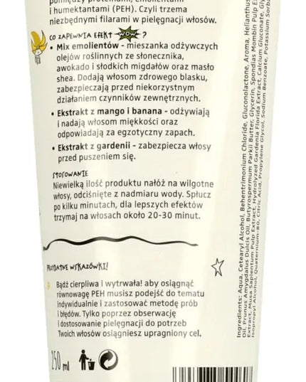 Hiskin Crazy Hair emolientinis plaukų kondicionierius su bananų aromatu