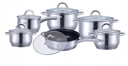 Hoffner nerūdijančio plieno puodų rinkinys, 12 dalių, 4450