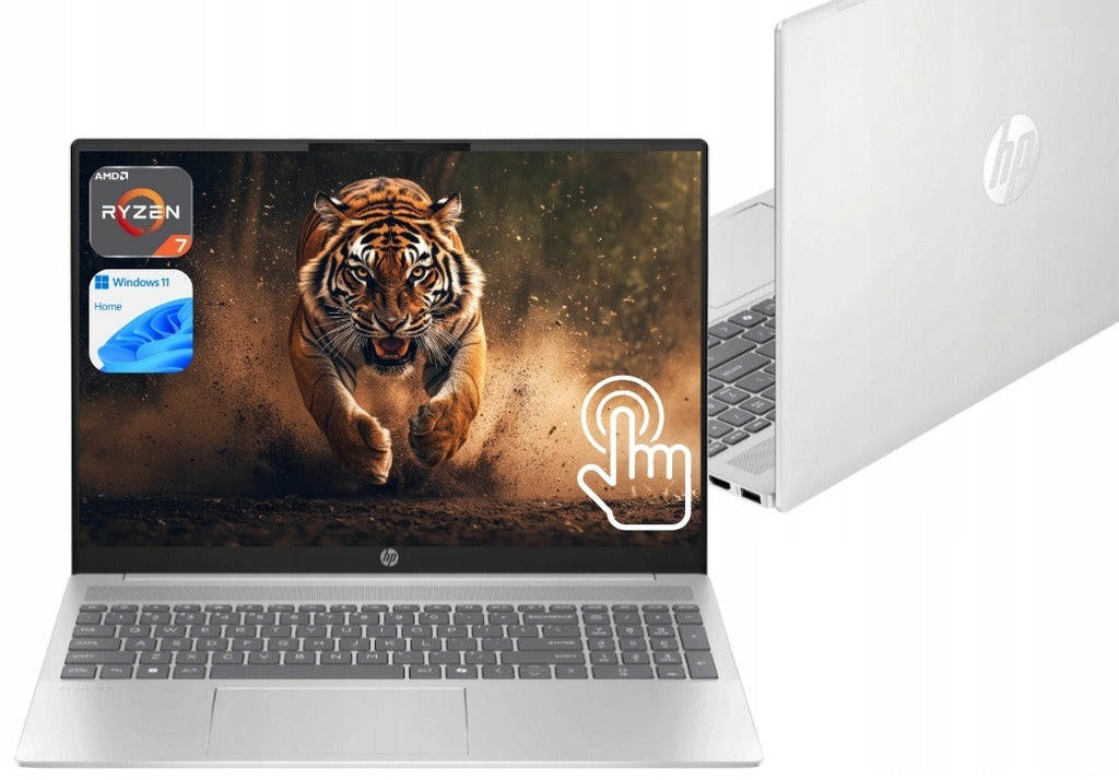 HP Pavilion 16 Nešiojamas Kompiuteris | AMD Ryzen 7 8840HS | 16GB RAM | 2TB SSD | 16" FHD+ IPS Touch | Windows 11 Home | Sidabrinis