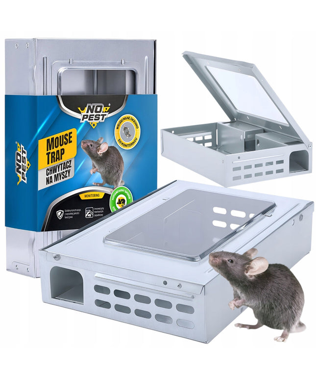 Spąstai pelėms ir žiurkėms No Pest® – metalinė humaniška gaudyklė graužikams, daugkartinio naudojimo su patikimu mechanizmu