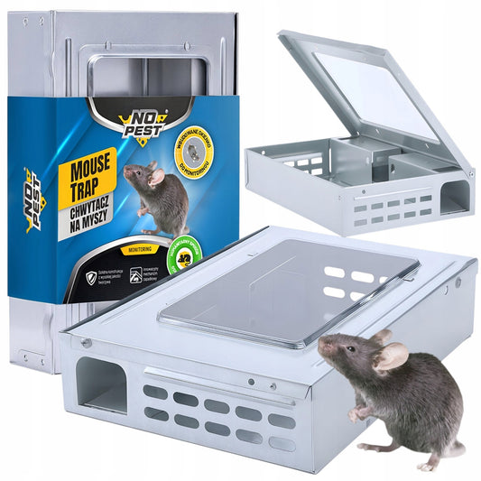 Spąstai pelėms ir žiurkėms No Pest® – metalinė humaniška gaudyklė graužikams, daugkartinio naudojimo su patikimu mechanizmu
