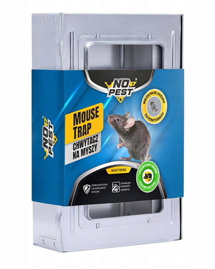 Spąstai pelėms ir žiurkėms No Pest® – metalinė humaniška gaudyklė graužikams, daugkartinio naudojimo su patikimu mechanizmu