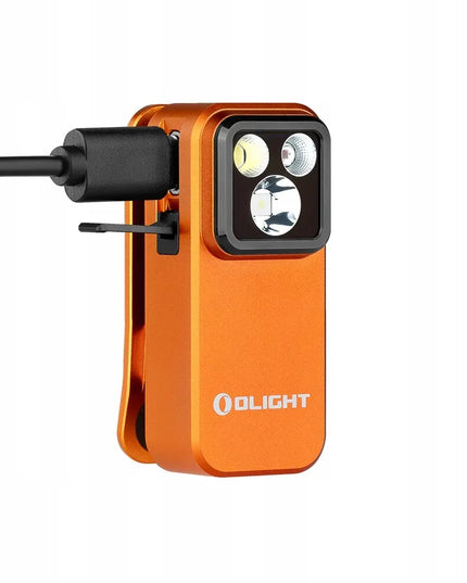 Įkraunamas EDC žibintuvėlis Olight Oclip Pro Orange 500 lm 6 dienų veikimas