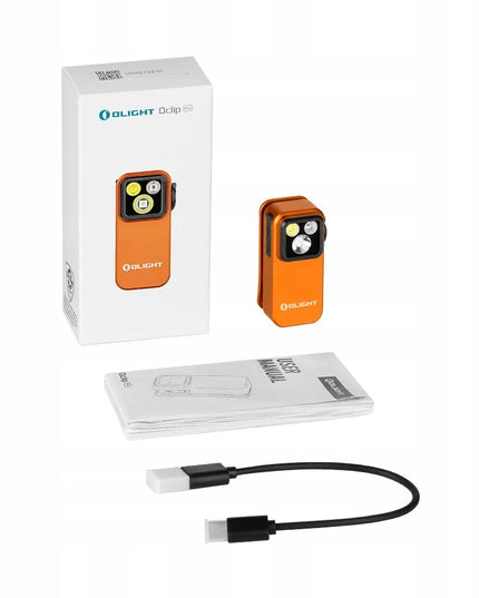 Įkraunamas EDC žibintuvėlis Olight Oclip Pro Orange 500 lm 6 dienų veikimas