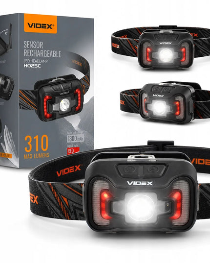 Įkraunamas LED priekinis žibintas Videx, 310lm, atsparus vandeniui IP65