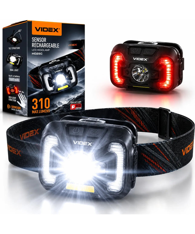 Įkraunamas LED priekinis žibintas Videx, 310lm, atsparus vandeniui IP65