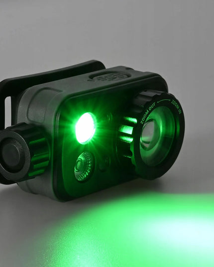 Įkraunamas LED priekinis žibintas „Videx“, kariško stiliaus, galingas, vandeniui atsparus IP65