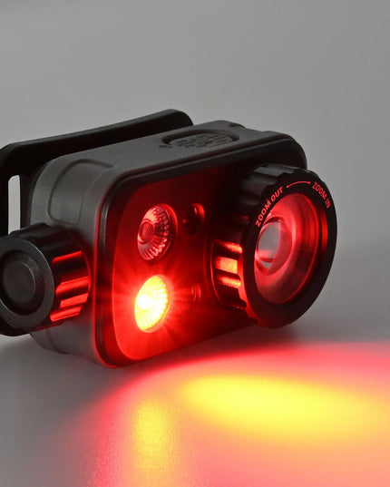 Įkraunamas LED priekinis žibintas „Videx“, kariško stiliaus, galingas, vandeniui atsparus IP65