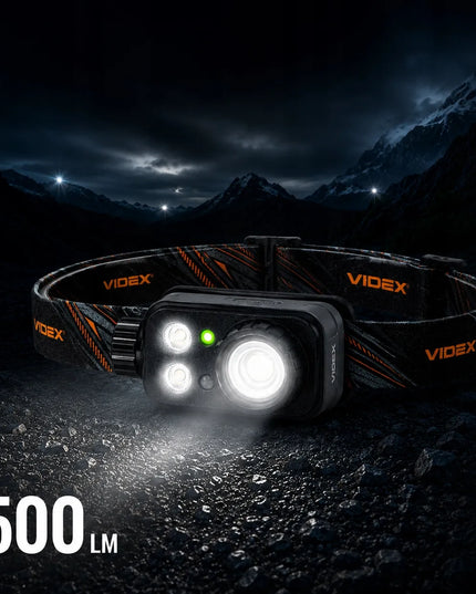 Įkraunamas LED priekinis žibintas „Videx“, kariško stiliaus, galingas, vandeniui atsparus IP65
