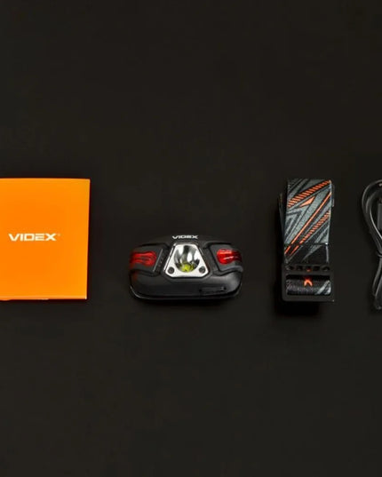 Įkraunamas LED priekinis žibintas Videx, tvirtas, atsparus vandeniui IP67