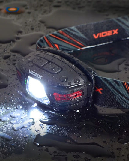 Įkraunamas LED priekinis žibintas Videx, tvirtas, atsparus vandeniui IP67