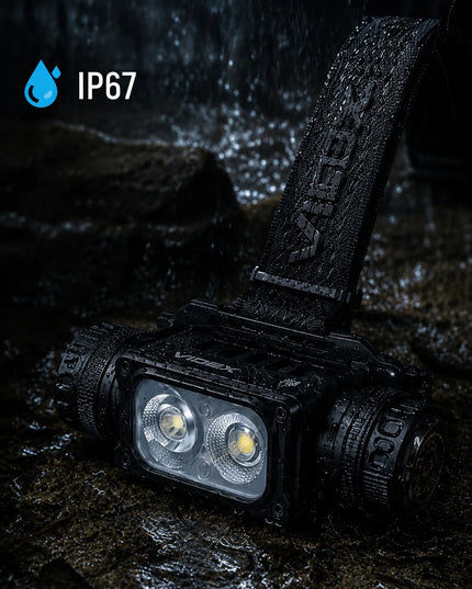 Įkraunamas LED priekinis žibintas Videx VLF-H066A, 2000 lm, 20W, atsparus vandeniui
