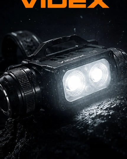Įkraunamas LED priekinis žibintas Videx VLF-H066A, 2000 lm, 20W, atsparus vandeniui