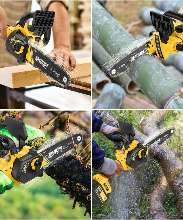 IMOUM DLJ08 mini grandininis pjūklas 8" akumuliatorinis su 2 baterijomis ir lagaminėliu