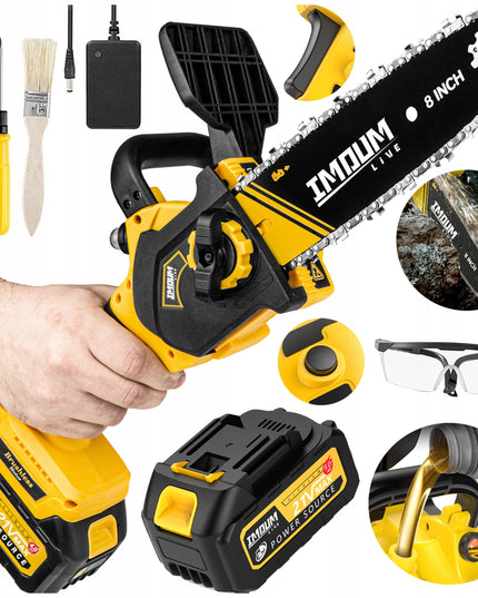 IMOUM DLJ08 mini grandininis pjūklas 8" akumuliatorinis su 2 baterijomis ir lagaminėliu