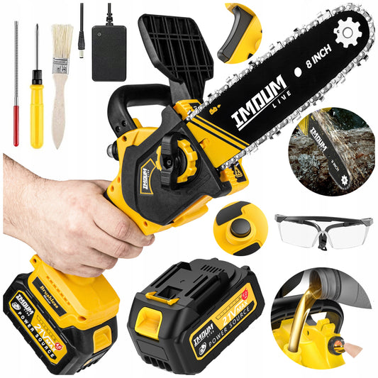 IMOUM DLJ08 mini grandininis pjūklas 8" akumuliatorinis su 2 baterijomis ir lagaminėliu