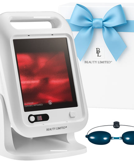 Infraraudonųjų spindulių lempa terapijai su laikmačiu ir apsauginiais akiniais 300W Beauty Limited InfraCare – šilumos ir šviesos terapija raumenų atsipalaidavimui ir kraujotakos gerinimui