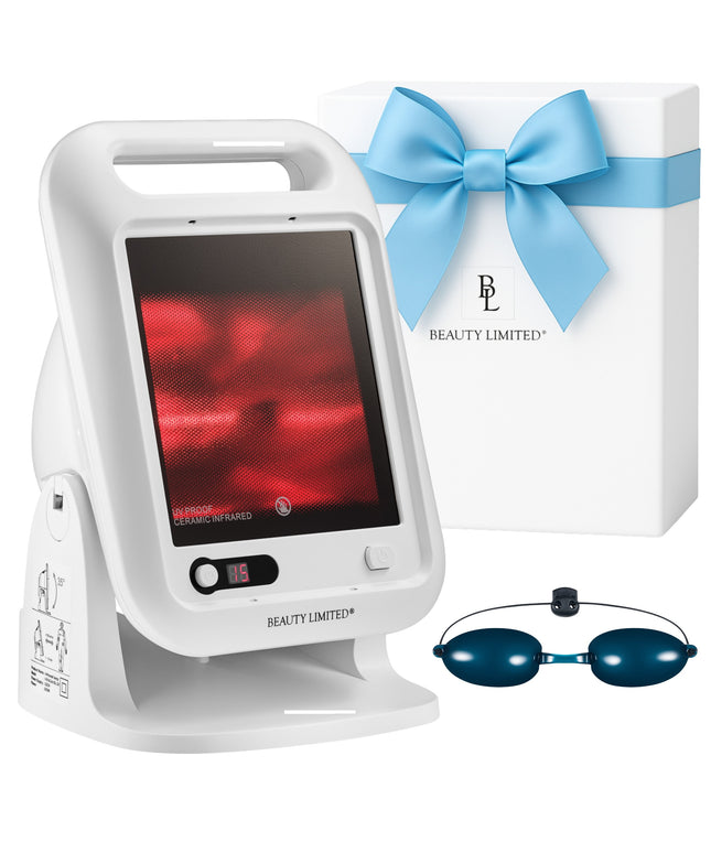 Infraraudonųjų spindulių lempa terapijai su laikmačiu ir apsauginiais akiniais 300W Beauty Limited InfraCare – šilumos ir šviesos terapija raumenų atsipalaidavimui ir kraujotakos gerinimui