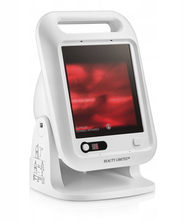 Infraraudonųjų spindulių lempa terapijai su laikmačiu ir apsauginiais akiniais 300W Beauty Limited InfraCare – šilumos ir šviesos terapija raumenų atsipalaidavimui ir kraujotakos gerinimui