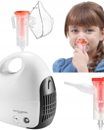 Inhaliatorius su kompresoriumi vaikams ir suaugusiems 130W NebuCare Beauty Limited – tylus stūmoklinis inhaliatorius su pilnu priedų komplektu