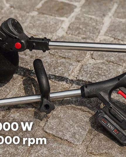 INN bešepetėlinė 1000W akumuliatorinė žoliapjovė su 2 baterijomis