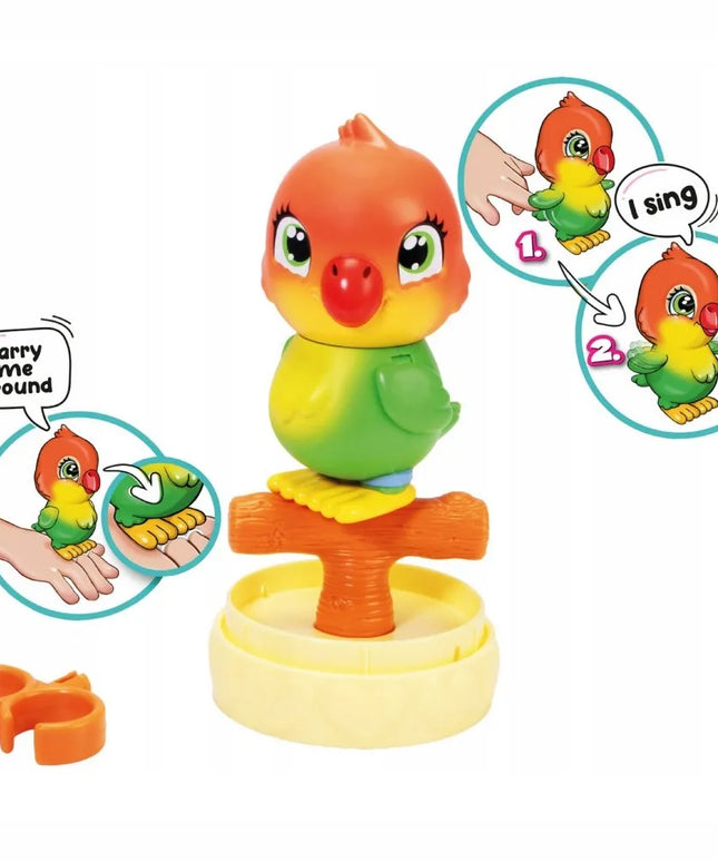 Interaktyvi dainuojanti papūgėlė Birdy 13 cm Pamper Petz garsai Simba