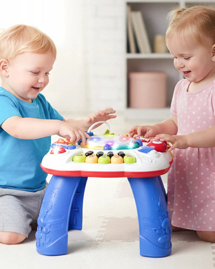 Interaktyvus edukacinis stalas su muzikos skydeliu ir būgneliu 8in1