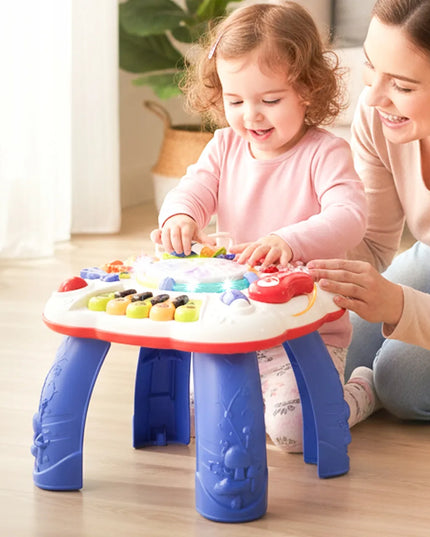 Interaktyvus edukacinis stalas su muzikos skydeliu ir būgneliu 8in1
