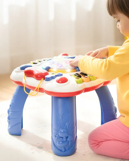 Interaktyvus edukacinis stalas su muzikos skydeliu ir būgneliu 8in1