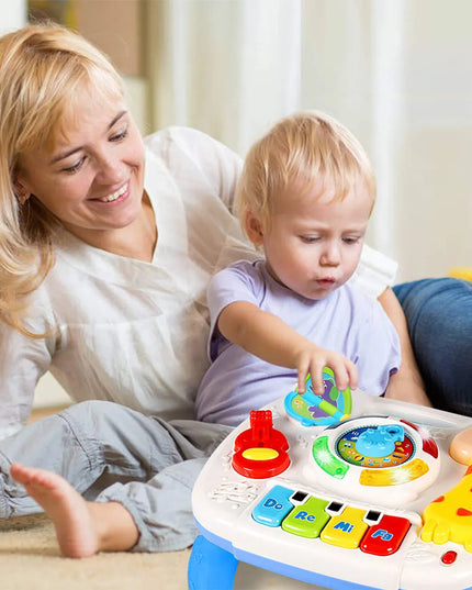 Interaktyvus edukacinis stalelis 2-in-1 su žirafos motyvu