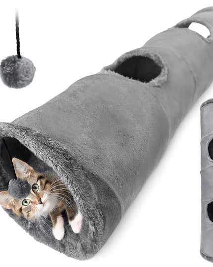 INTERAKTYVUS TUNELIS KATĖMS Mersjo 2in1, žaislas ir jaukus namelis 120cm + kamuoliukas
