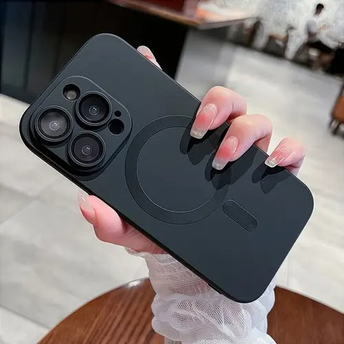 iPhone 17, 17 Air, 17 Pro, 17 Pro Max dėklas mėlynos spalvos matinis su magnetine danga ir pilna kameros apsauga