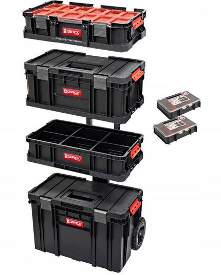 Įrankių dėžių rinkinys su ratukais Qbrick System TWO SET 6w1