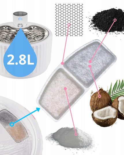 Išmanioji katės girdykla-fontanas su jutikliu ir baterija PurrFlow KittyTech