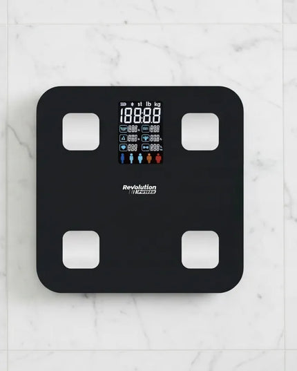 Išmaniosios analizės vonios svarstyklės Revolution POWER su Bluetooth ir BMI