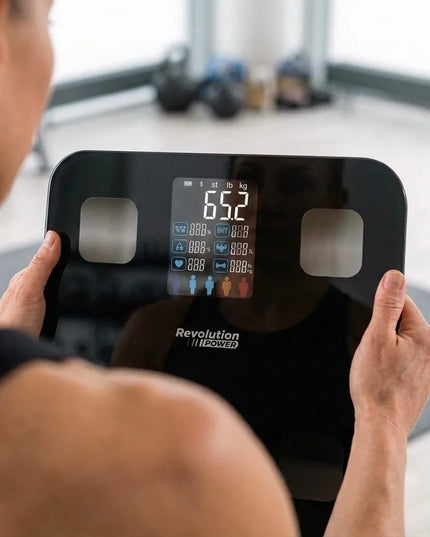 Išmaniosios analizės vonios svarstyklės Revolution POWER su Bluetooth ir BMI