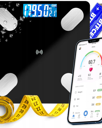 Išmaniosios elektroninės vonios svarstyklės „Bluetooth“ su BMI programėle
