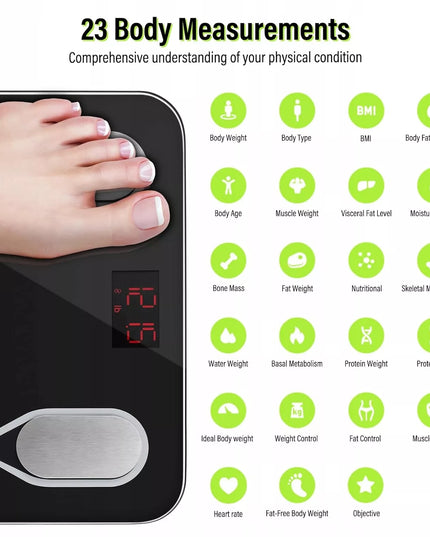 Išmaniosios vonios svarstyklės A-Rival WS-12 su kūno sudėties analize ir Bluetooth