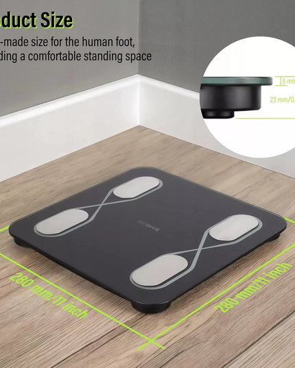 Išmaniosios vonios svarstyklės A-Rival WS-12 su kūno sudėties analize ir Bluetooth