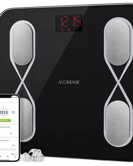 Išmaniosios vonios svarstyklės A-Rival WS-12 su kūno sudėties analize ir Bluetooth