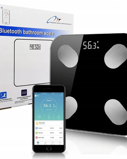 Išmaniosios vonios svarstyklės su „Bluetooth“ analitine funkcija