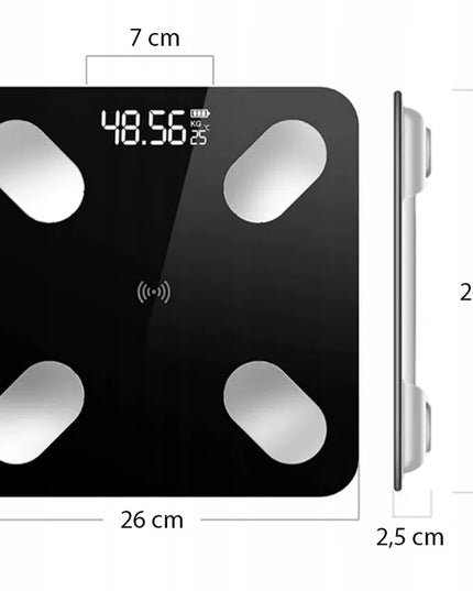 Išmaniosios vonios svarstyklės su „Bluetooth“ analitine funkcija