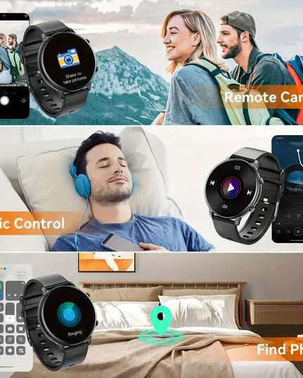 Išmanusis laikrodis moterims su belaidėmis skambučių funkcijomis, 3,53 cm ekranas, 100+ sporto režimų, su balso asistentu