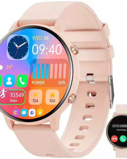 Išmanusis laikrodis moterims su belaidėmis skambučių funkcijomis, 3,53 cm ekranas, 100+ sporto režimų, su balso asistentu